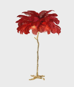 Luxe Pluimen Vloerlamp - Scandinavisch Design met LED Verlichting