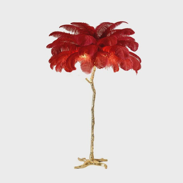 Luxe Pluimen Vloerlamp - Scandinavisch Design met LED Verlichting