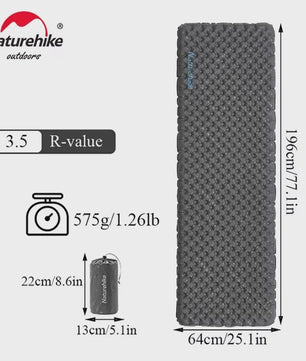 Naturehike Opblaasbaar Slaapmatje R3.5 - Ultralicht & Vochtwerend voor Kamperen