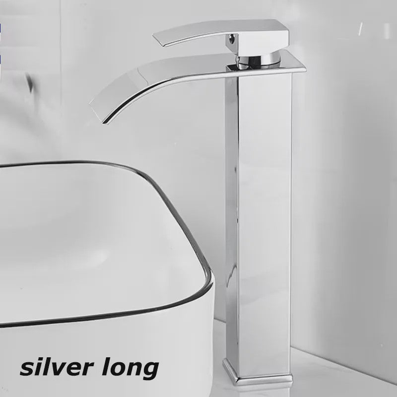 Waterval Wastafelkraan - Dubbele Bediening Warm & Koud - Stijlvolle Badkamer Mixer Kraan