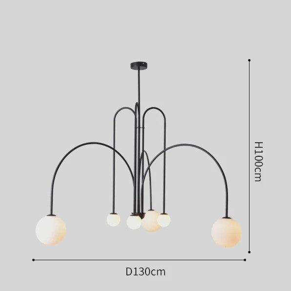 Nordic Minimalistische Plafondlamp Chandelier - Goud, Zwart, Rood - Sfeervolle Verlichting voor Woonkamer, Restaurant, Café