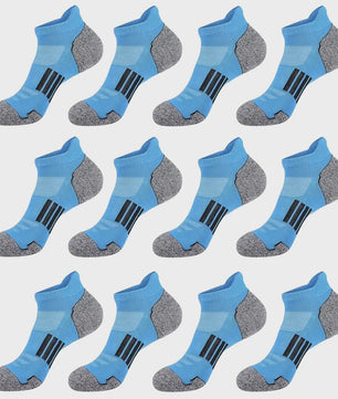 12 Paar Unisex Ademende Sportsokken - Lage Sokken voor Kinderen & Volwassenen (Maat 33-46)