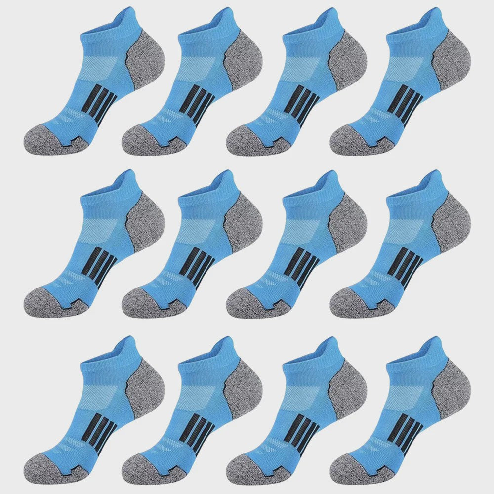 12 Paar Unisex Ademende Sportsokken - Lage Sokken voor Kinderen & Volwassenen (Maat 33-46)