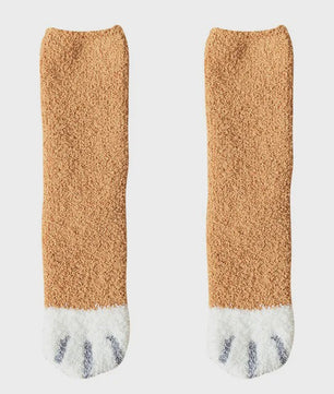 Schattige Dierenpoot Sokken Dames - Kawaii Fleece Sokken voor Thuis & Slapen