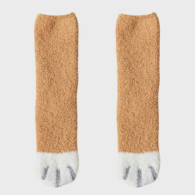 Schattige Dierenpoot Sokken Dames - Kawaii Fleece Sokken voor Thuis & Slapen