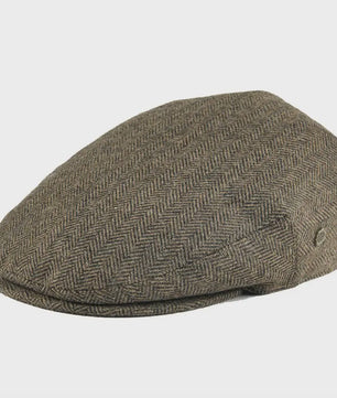 Stijlvolle Heren & Dames Tweed Flat Cap - Ierse Pet in Visgraatpatroon
