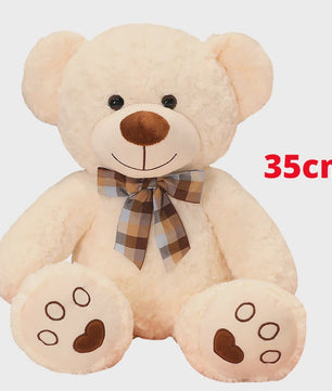 Kawaii Teddybeer Pluche Kussen met Strik - 25/35cm