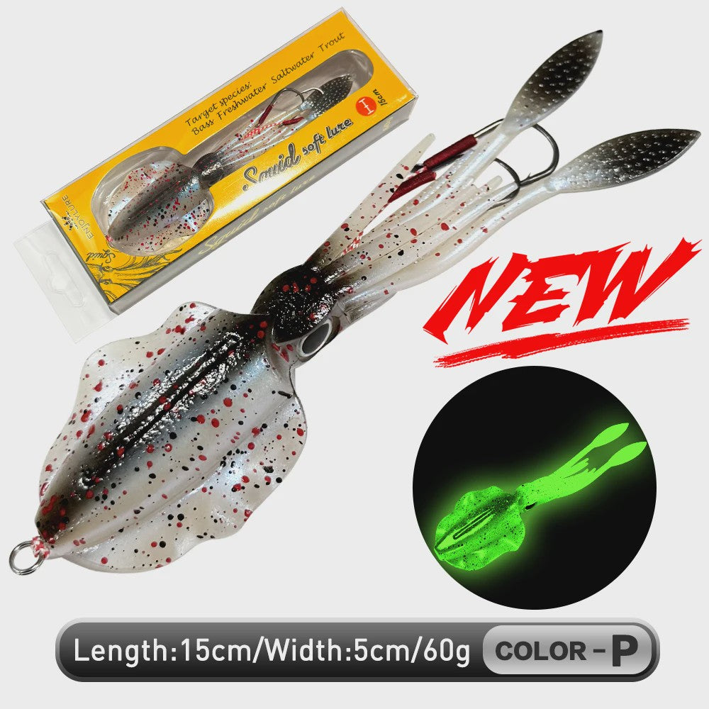 Zachte Inktvis Kunstaas 60g Luminous UV - Diepzee Vissen Trolling Lure