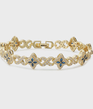 Luxe Gouden Armband met Klaver Hanger en Sprankelende Zirkonia - Dames Sieraden