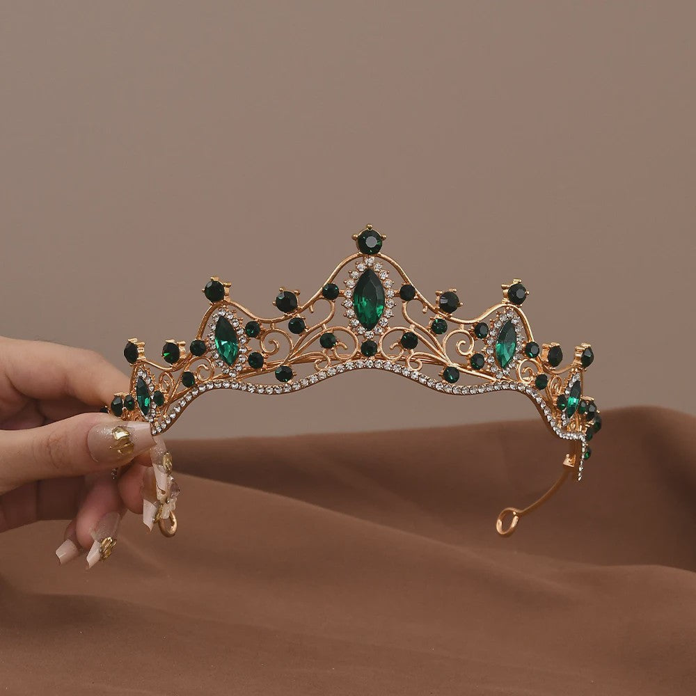 Vintage Barok Kristallen Tiara Kroon met Strass - Bruids & Feest Haaraccessoire