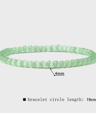 Natuursteen Armband met Kwarts, Kattenoog, Jades & Aquamarijn Kralen - Stretch Bangle voor Dames & Heren