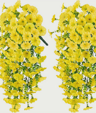2x Kunstplant Ochtendgloren & Eucalyptus Hangdecoratie - UV-bestendig, Weerbestendig voor Buiten, Tuin, Huis & Bruiloften