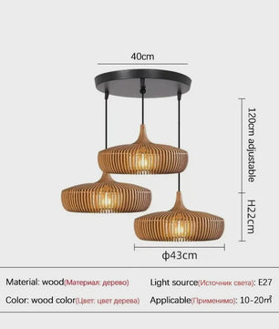Wabi-Sabi Houten Hanglamp LED - Vintage Minimalistisch Design