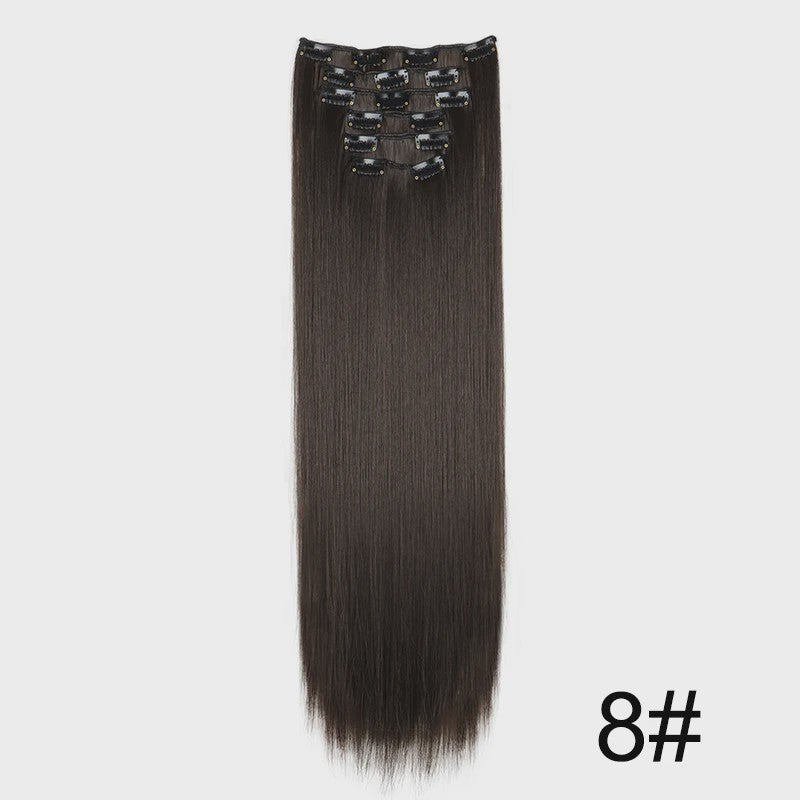 Synthetische Haarverlenging Set: 6 Delen Clip-in Extensions 60cm Lang & Steil