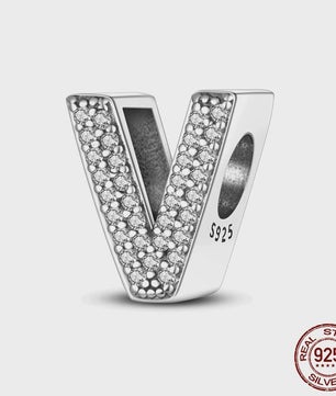 925 Sterling Zilver Letter Bedels A-Z met Zirkonia - Personaliseer je Armband