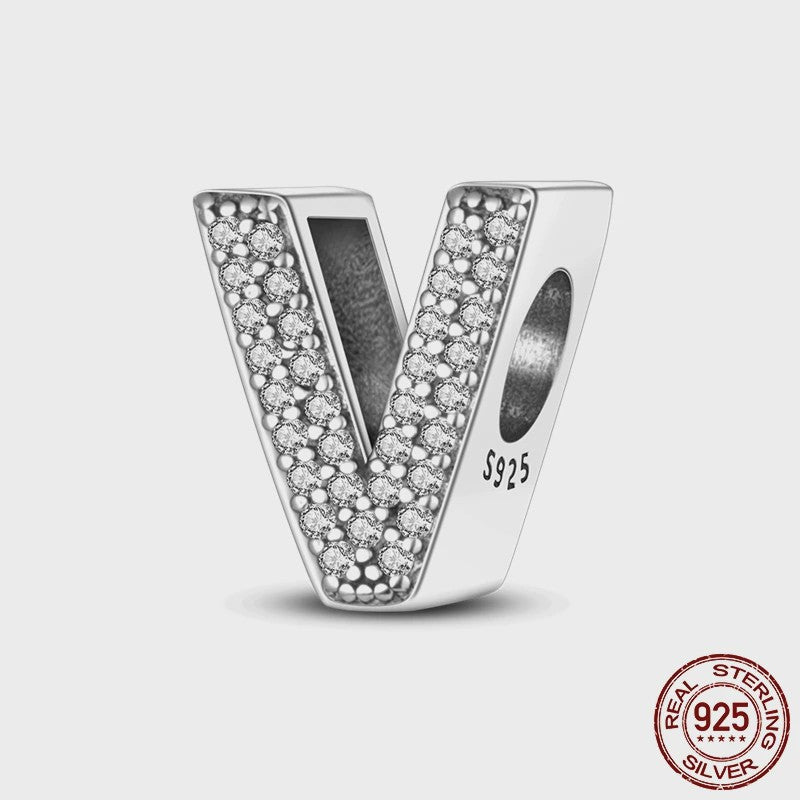 925 Sterling Zilver Letter Bedels A-Z met Zirkonia - Personaliseer je Armband