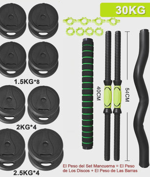 Verstelbare Dumbbell Set 10-40kg met Verbindingsstang - Complete Home Gym Krachttraining