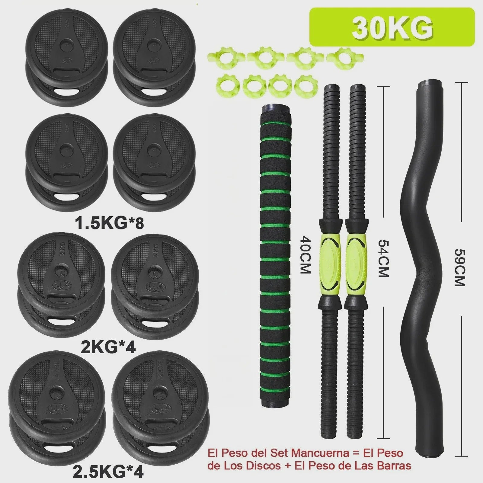 Verstelbare Dumbbell Set 10-40kg met Verbindingsstang - Complete Home Gym Krachttraining