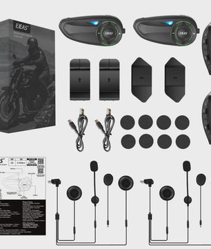 EJEAS Q8 Motorhelm Intercom Systeem - Bluetooth 5.1 Mesh 3.0, APP Bediening