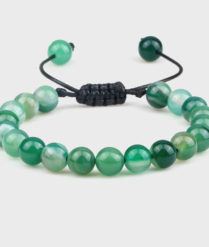 Verstelbare Natuursteen Armband - 8mm Agate & Onyx Kralen voor Mannen en Vrouwen