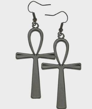 Vintage Egyptische Ankh Kruis Ketting - Grote Hanger met Lange Ketting