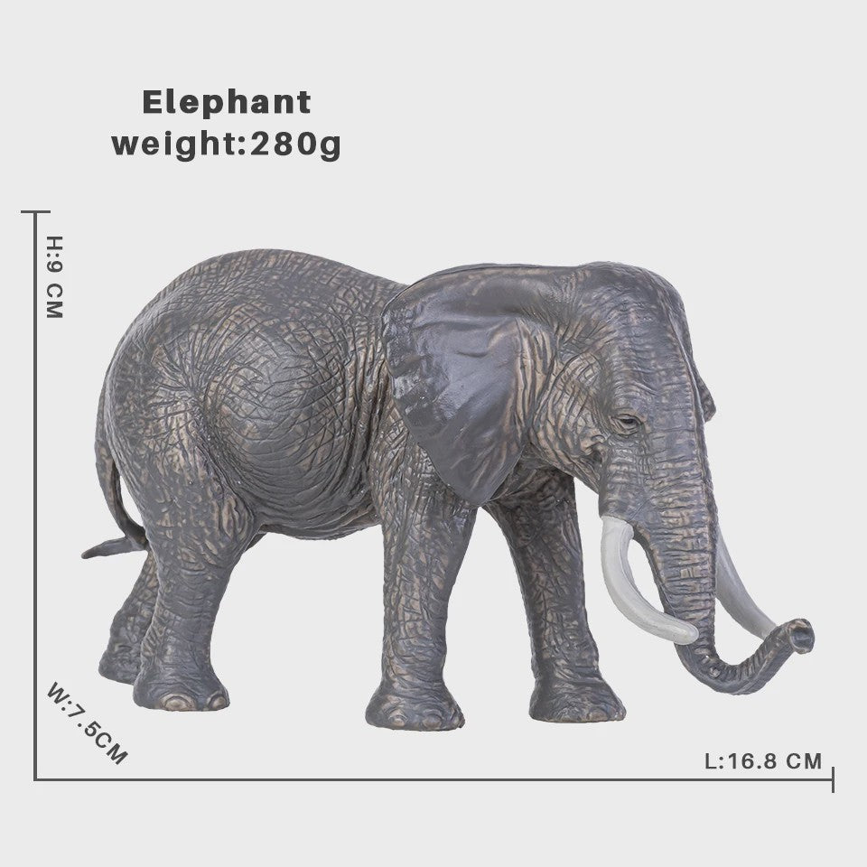 Realistische Wild Animal Speelgoed Set: Olifant, Leeuw, Cheetah, Tijger - Educatief Cadeau