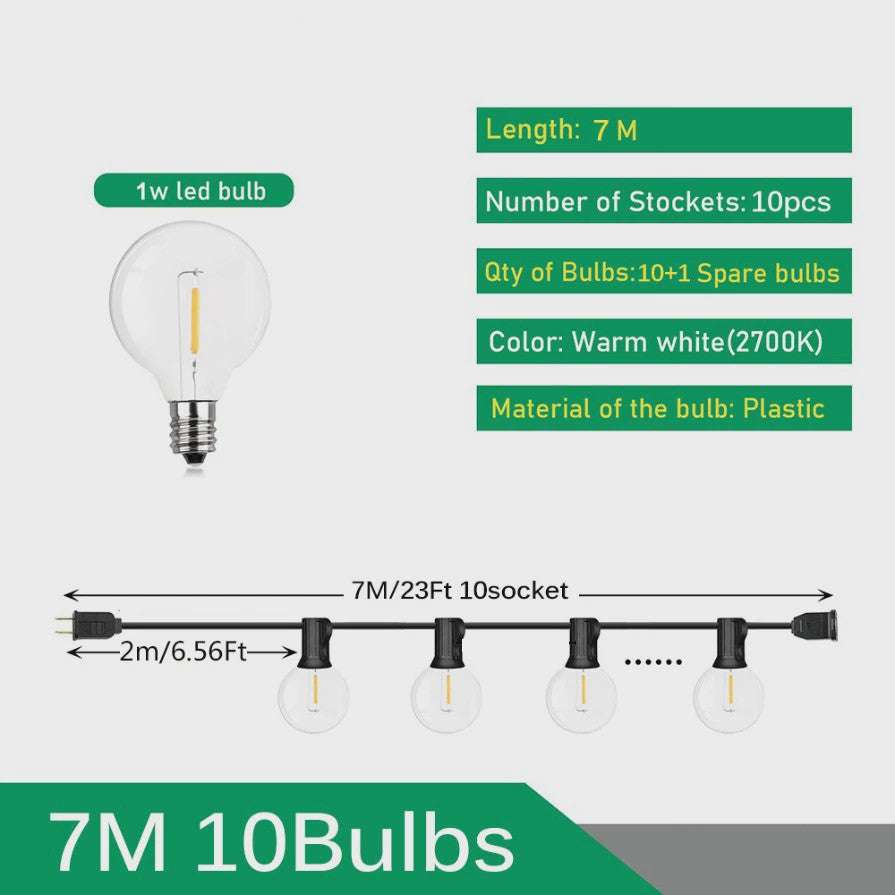 Waterdichte LED Tuinslinger Verlichting G40 - 9M tot 17M - Sfeervolle Buitenverlichting