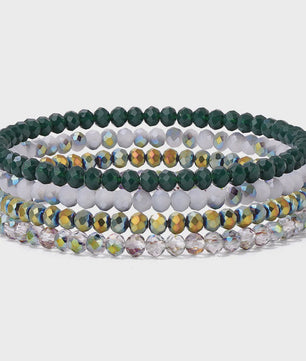 Set van 4 Kristallen Kralen Armbanden - Kleurrijk & Elegant