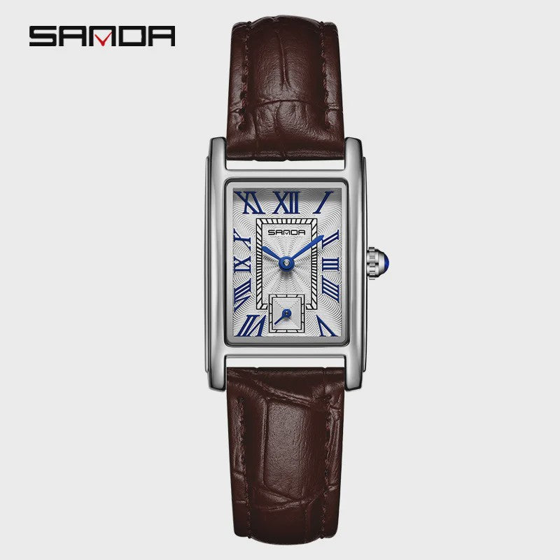 SANDA 1116 Elegante Dameshorloge Rechthoekig - Waterdicht & Stijlvol