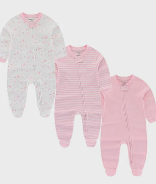 3-Pack Baby Rompers Unisex Katoen - Zacht & Comfortabel voor Pasgeborenen