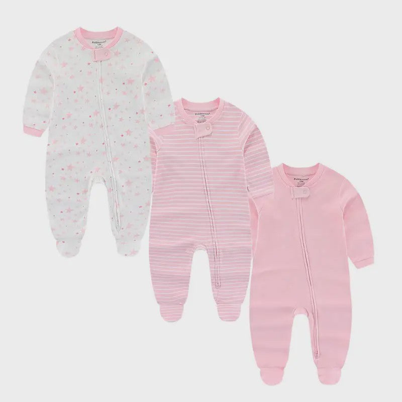 3-Pack Baby Rompers Unisex Katoen - Zacht & Comfortabel voor Pasgeborenen
