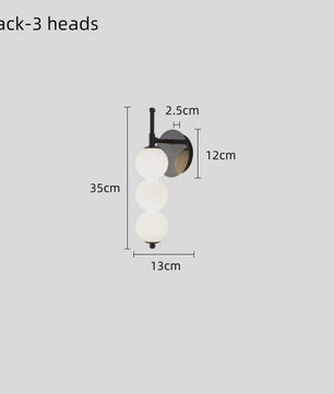 Moderne Scandinavische Wandlamp met Glazen Bollen - Sfeervolle Verlichting voor Slaapkamer, Corridor en Woonkamer