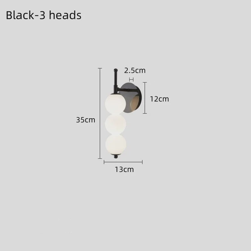 Moderne Scandinavische Wandlamp met Glazen Bollen - Sfeervolle Verlichting voor Slaapkamer, Corridor en Woonkamer