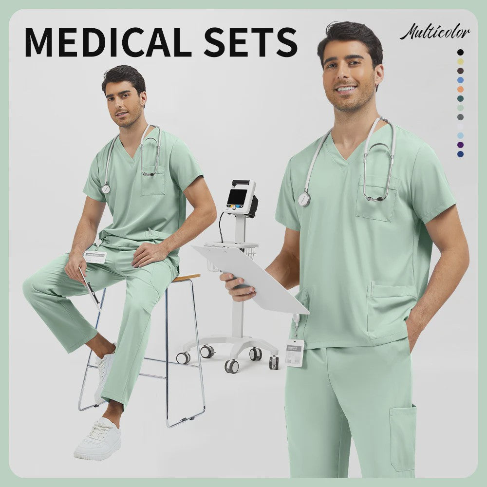 Niaahinn Heren Scrubs Set - Medische Werkkleding voor Ziekenhuis & Zorgprofessionals