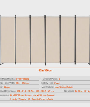 Modulair Kamerscherm 3/4/6 Panelen - Flexibele Afscheiding voor Kantoor, Slaapkamer, Hotel