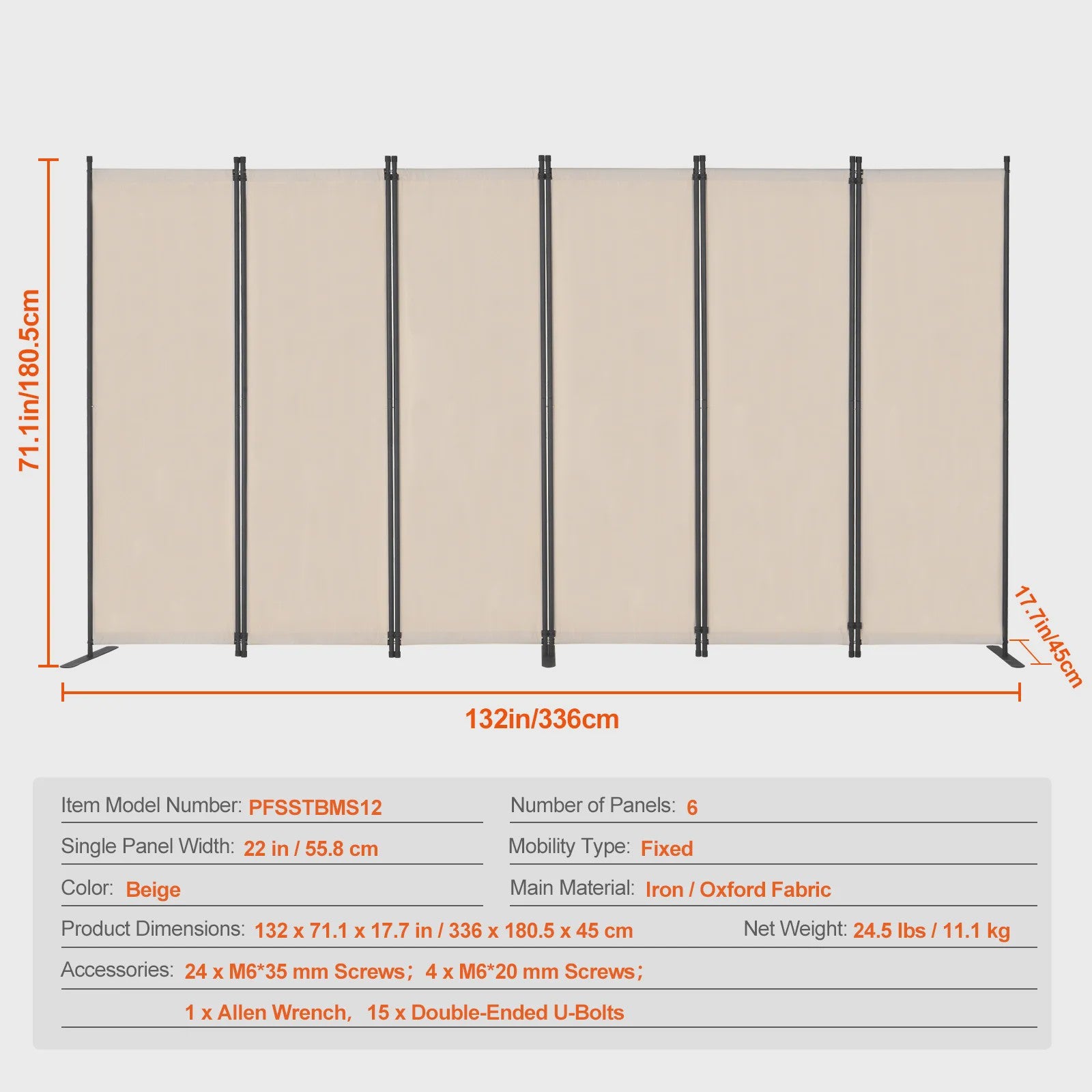 Modulair Kamerscherm 3/4/6 Panelen - Flexibele Afscheiding voor Kantoor, Slaapkamer, Hotel
