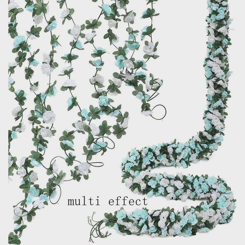 250cm Kunst Rozen Slir met Bladeren - Decoratieve Slir voor Bruiloft, Huis & Tuin