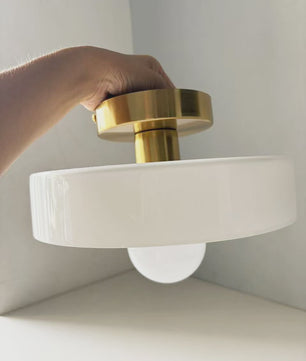 Nordic Vintage Glazen Plafondlamp / Wandlamp 25cm - Stijlvolle Verlichting voor Hal, Woonkamer & Slaapkamer