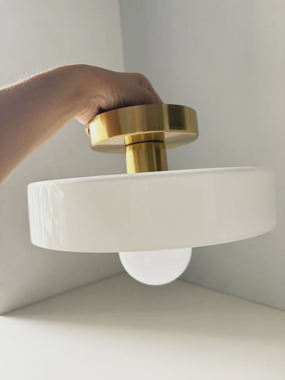 Nordic Vintage Glazen Plafondlamp / Wandlamp 25cm - Stijlvolle Verlichting voor Hal, Woonkamer & Slaapkamer