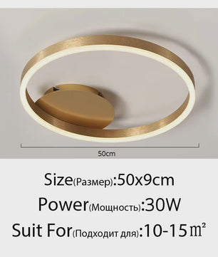 Moderne LED Plafondlamp 3 Cirkels - Goud/Koffie - Woonkamer & Slaapkamer