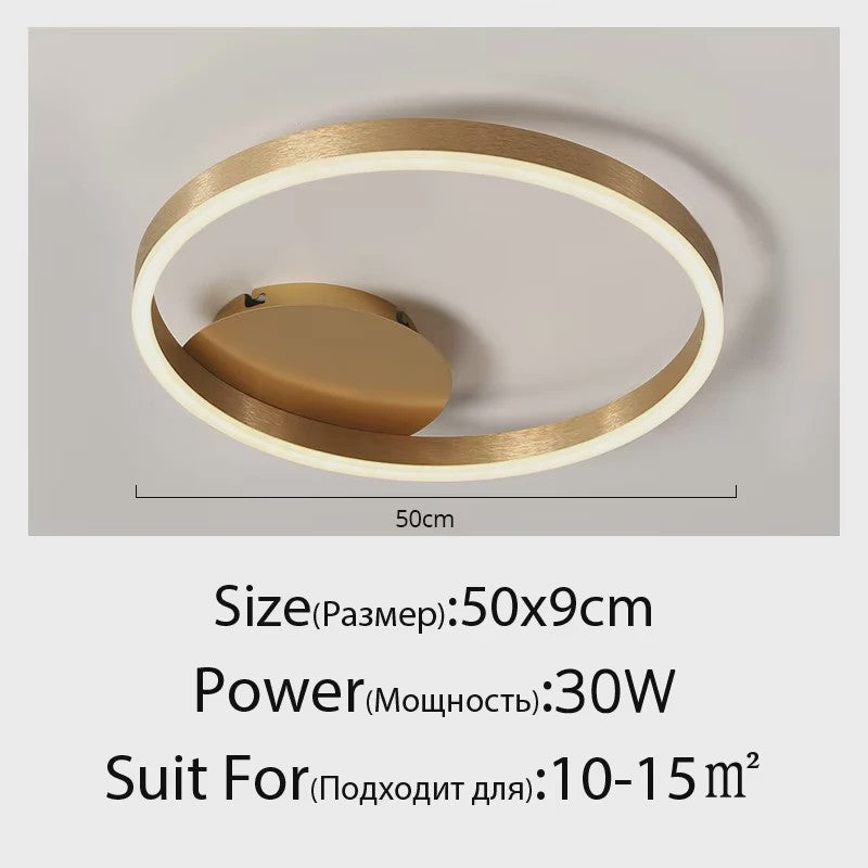 Moderne LED Plafondlamp 3 Cirkels - Goud/Koffie - Woonkamer & Slaapkamer