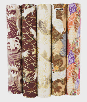 5x Japanse Katoen Stofjes Bundel - 25x25cm of 50x50cm - Patchwork & Quilt