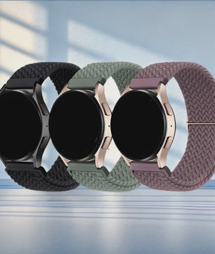 3x Elastische Nylon Bandjes voor Smartwatches (18/20/22mm) - Snelwissel & Comfortabel