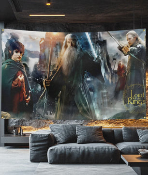 The Lord of the Rings Vlag 3x5 FT - Polyester Decoratie Banner voor Man Cave, Filmfan Cadeau