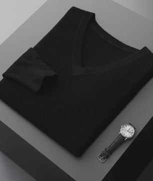 Herfst & Winter Heren V-hals Kasjmier Trui - Los, Dik & Casual