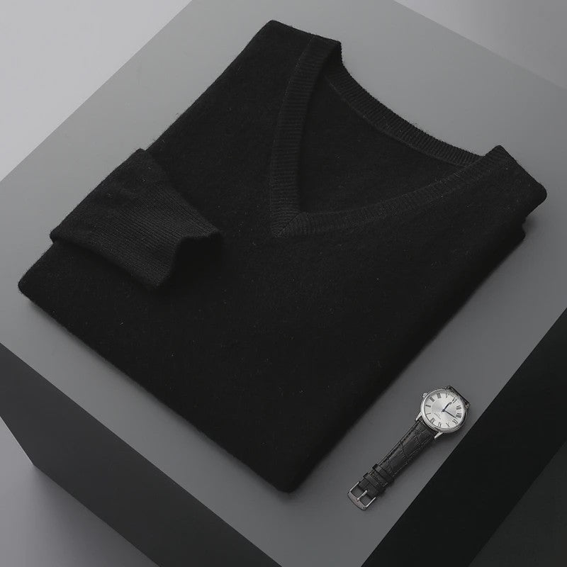 Herfst & Winter Heren V-hals Kasjmier Trui - Los, Dik & Casual