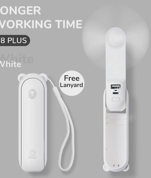 JISULIFE Draagbare Mini Ventilator: 3-in-1 USB Oplaadbaar met Powerbank & Zaklamp (4500mAh)