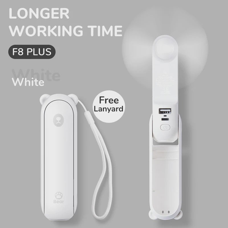 JISULIFE Draagbare Mini Ventilator: 3-in-1 USB Oplaadbaar met Powerbank & Zaklamp (4500mAh)