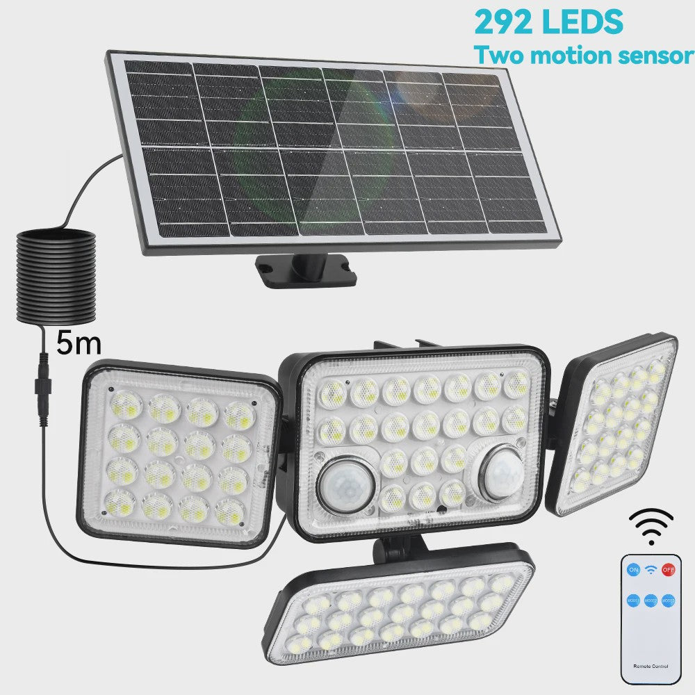 234 LED Solar Wandlamp met Bewegingssensor - Waterdicht IP65, Split Design voor Buiten en Garage