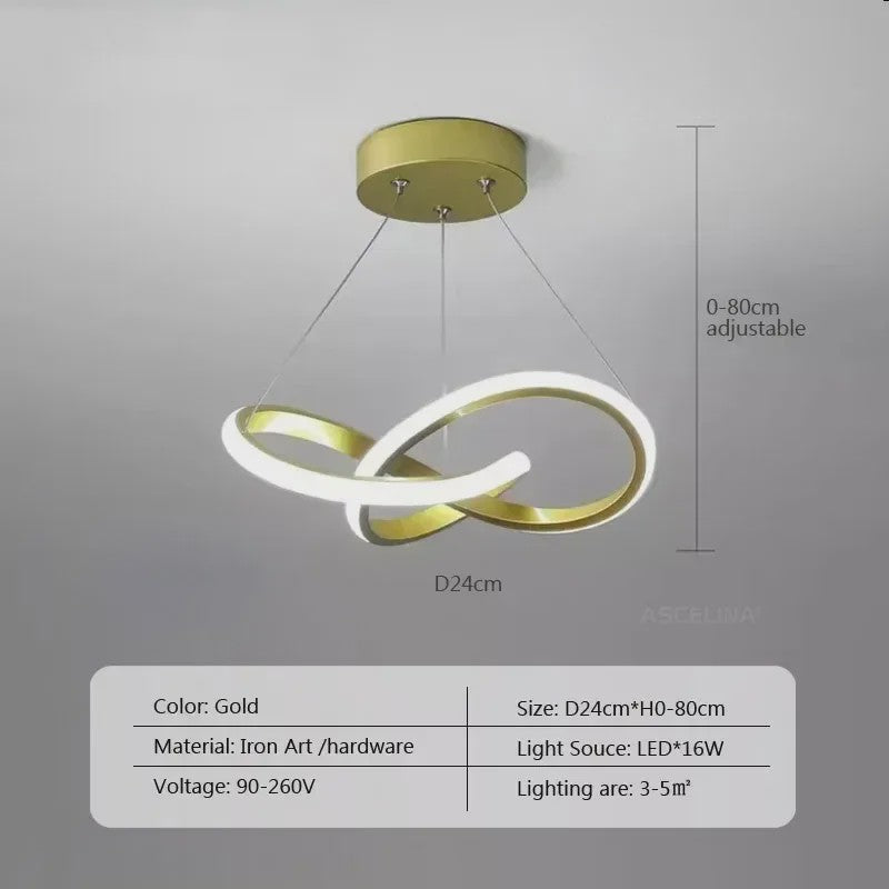 Moderne LED Plafondlamp met Uniek Streamlined Design - Sfeervolle Hanglamp